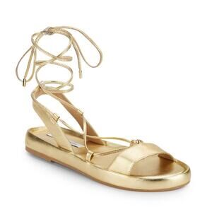 Diane von Furstenberg Susie Metallic Sandal Gold Size 7